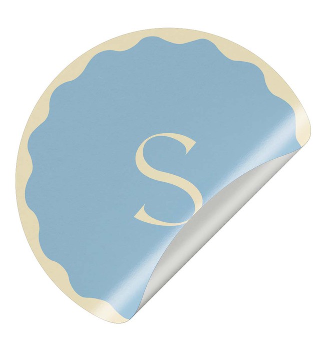 Sluitsticker golvend rond - blauw