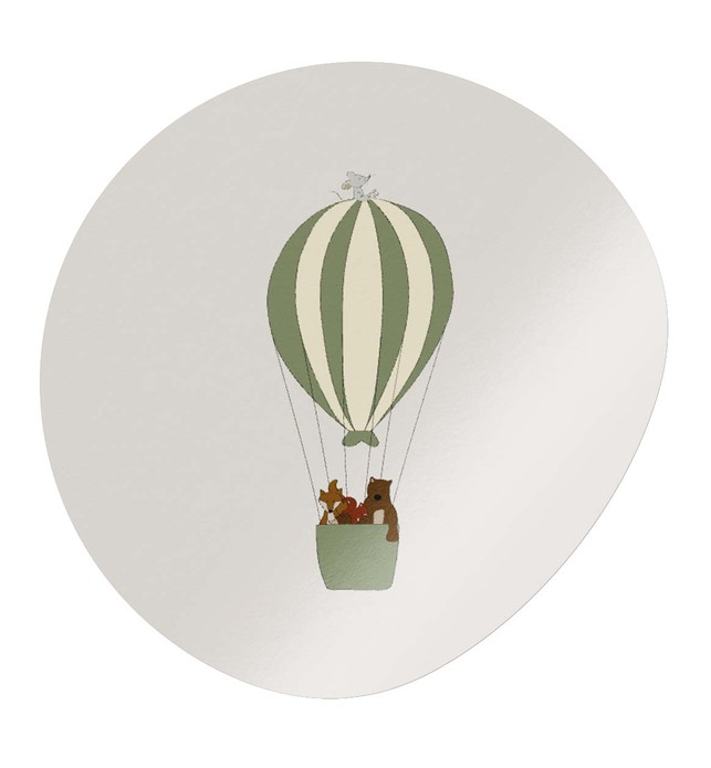 Sluitsticker luchtballon met dieren groen