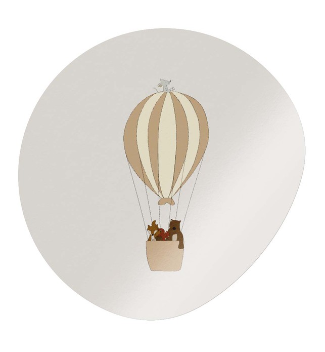 Sluitsticker luchtballon met dieren neutraal