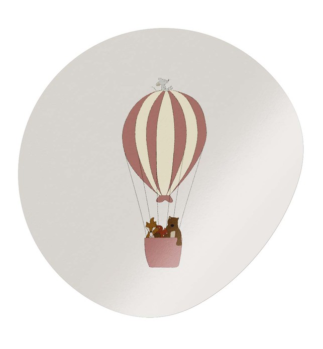 Sluitsticker luchtballon met dieren roze