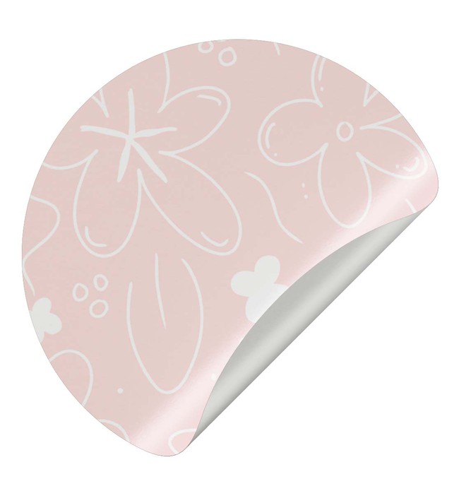 Sluitsticker bloemen patroon - roze