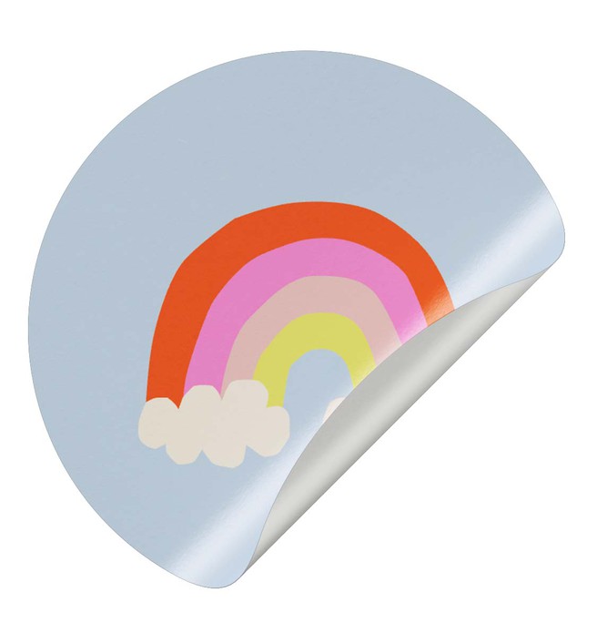 Sluitsticker regenboog - blauw