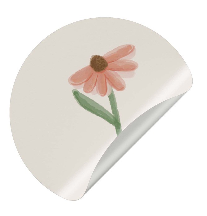 Sluitsticker roze bloem watercolor