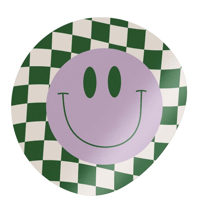 Sluitsticker ruitjes smiley