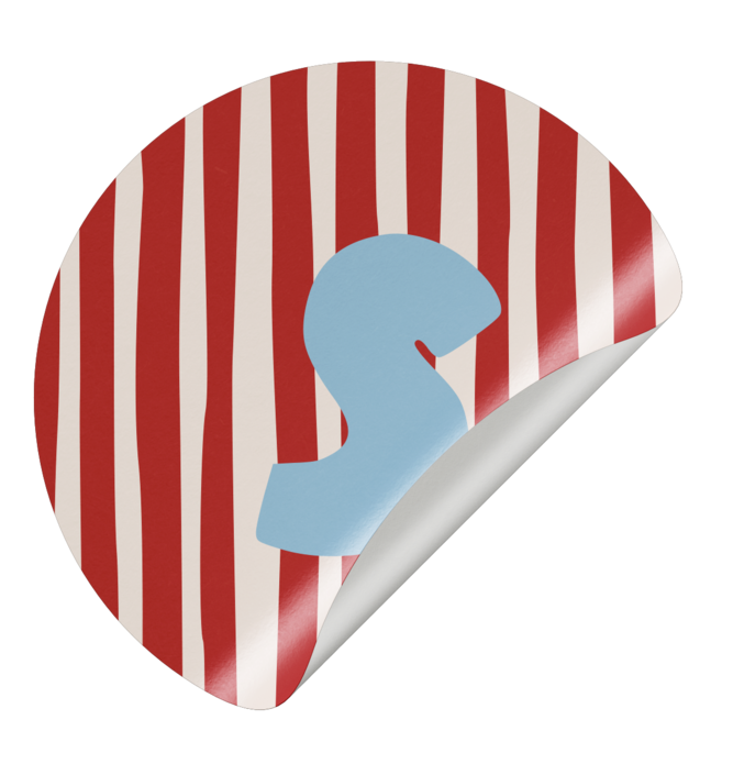 Sluitsticker streep klein - rood