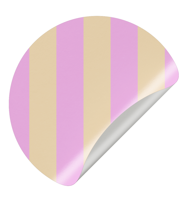 Sluitsticker streep patroon geel-roze