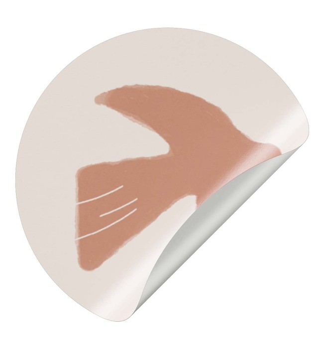 Sluitsticker vogel watercolor - roze