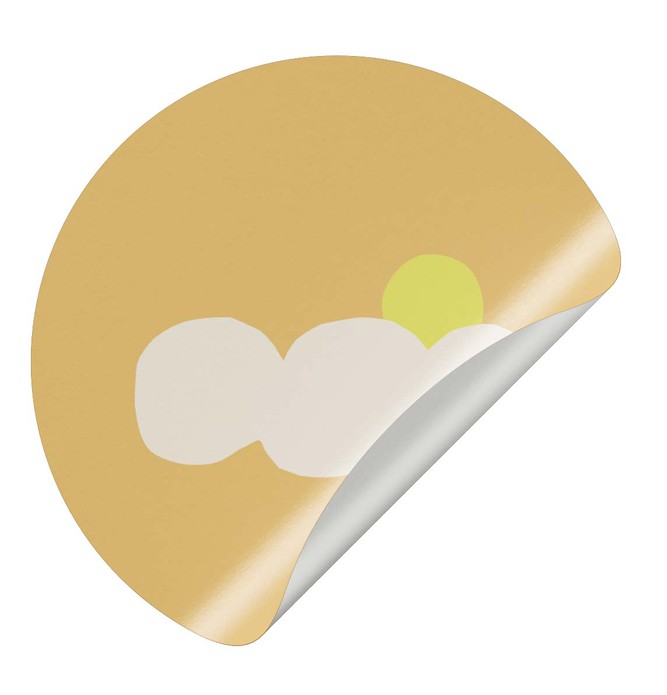 Sluitsticker wolk en zon - oranje