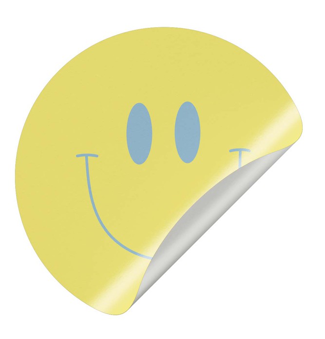 Sluitsticker smiley geel