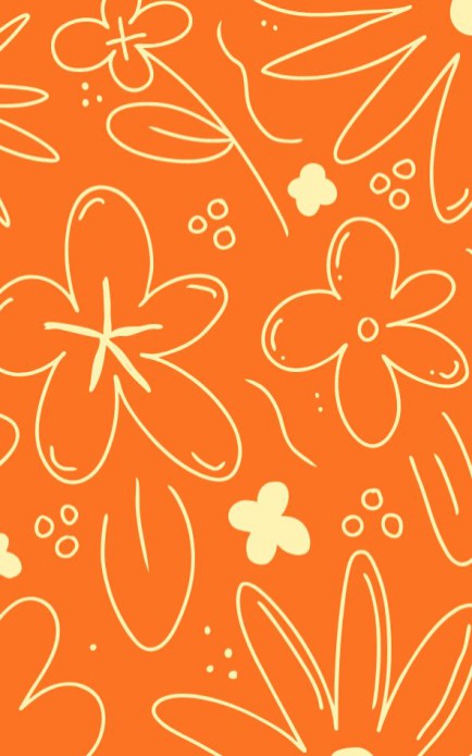 Persoonlijke postzegel bloemen patroon - oranje