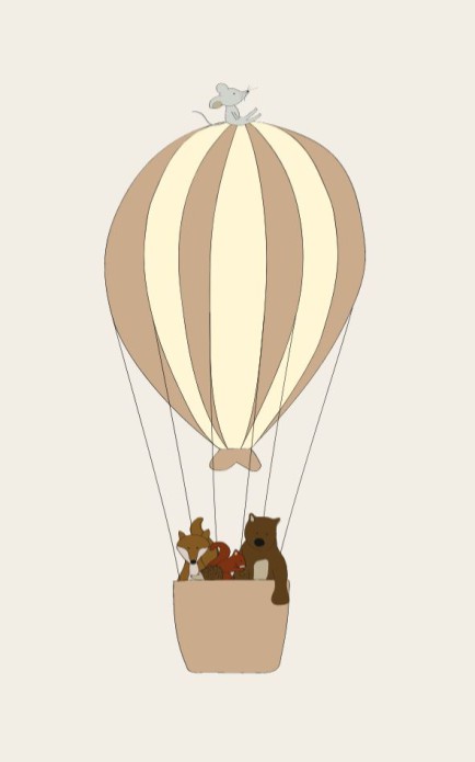 Persoonlijke postzegel luchtballon - beige