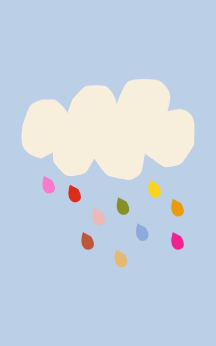 Persoonlijke postzegel regenwolk - blauw