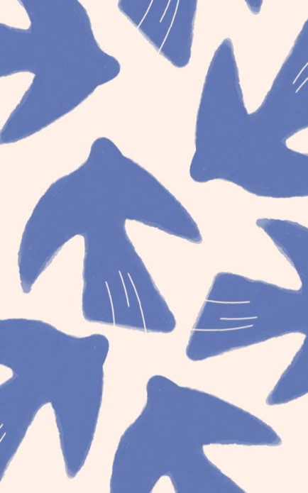 Persoonlijke postzegel vogel watercolor - blauw