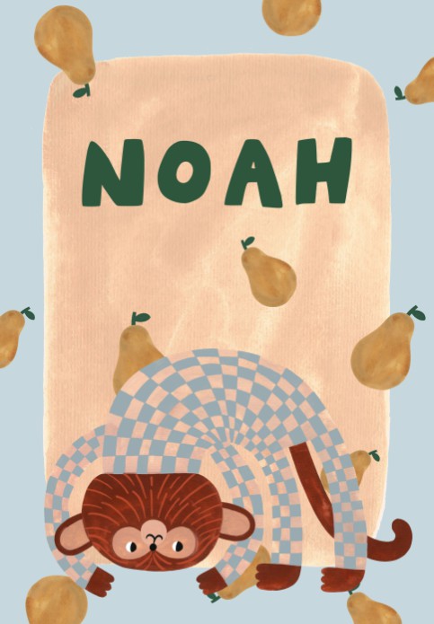 Poster aapje Noah -  21x30