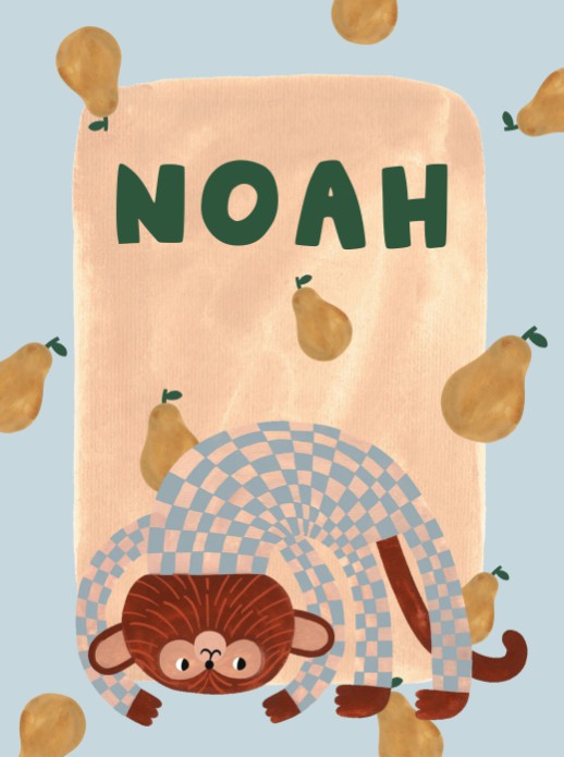 Poster aapje Noah 30x40