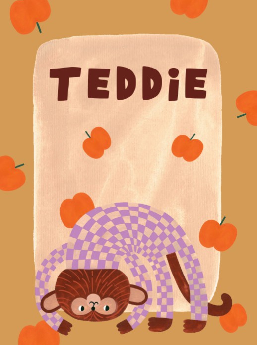 Poster aapje Teddie 30x40