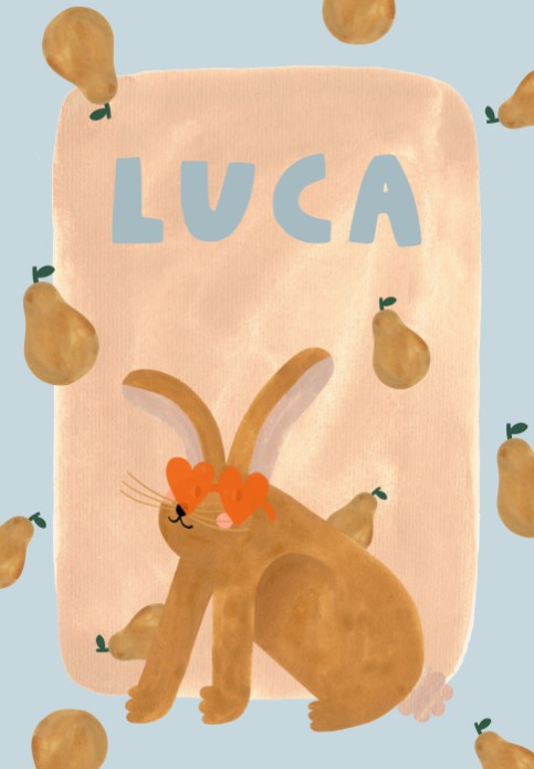 Poster konijn Luca -  21x30