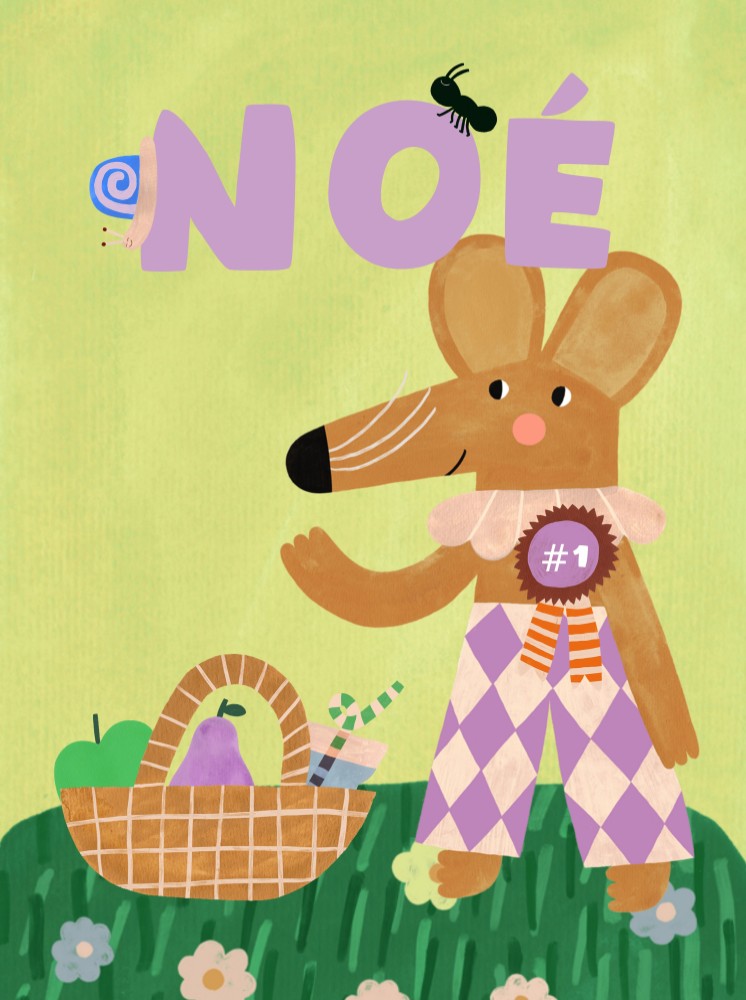 Poster muis picknick Noé| 30 x 40 cm