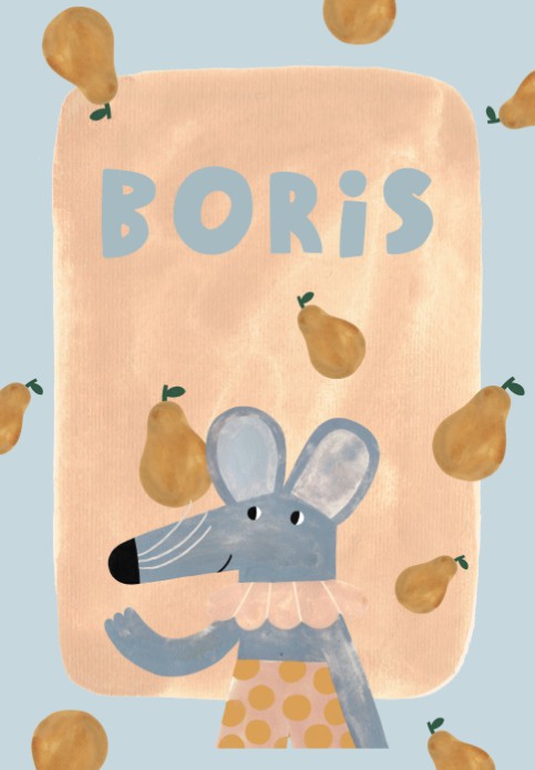 Poster muisje Boris -  21x30