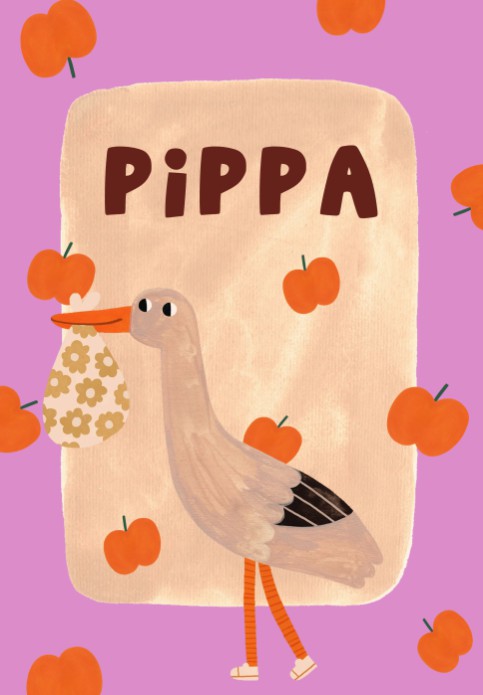 Poster ooievaar Pippa -  21x30