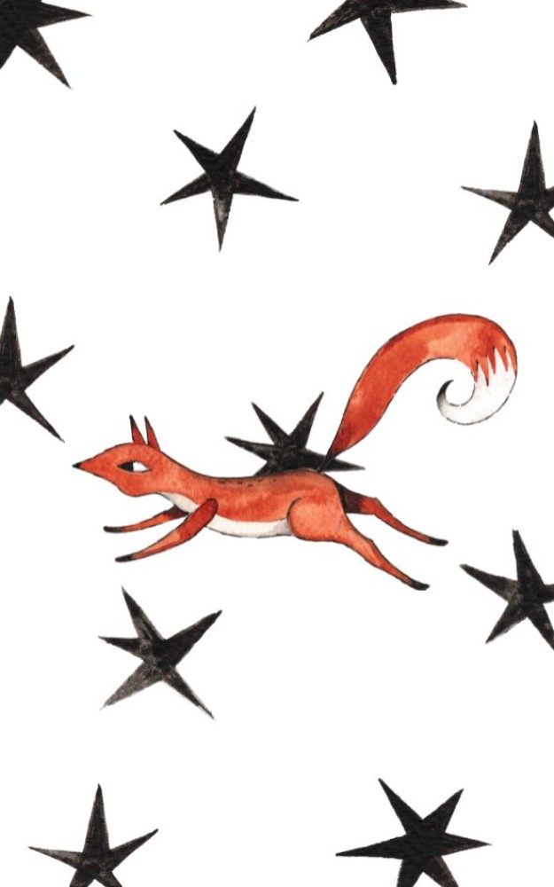 Postzegel - eekhoorn met sterrenpatroon Atelier Fabel