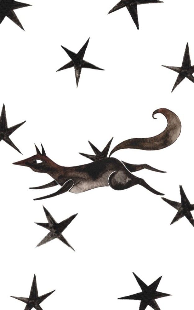 Postzegel - wolf met sterrenpatroon Atelier Fabel