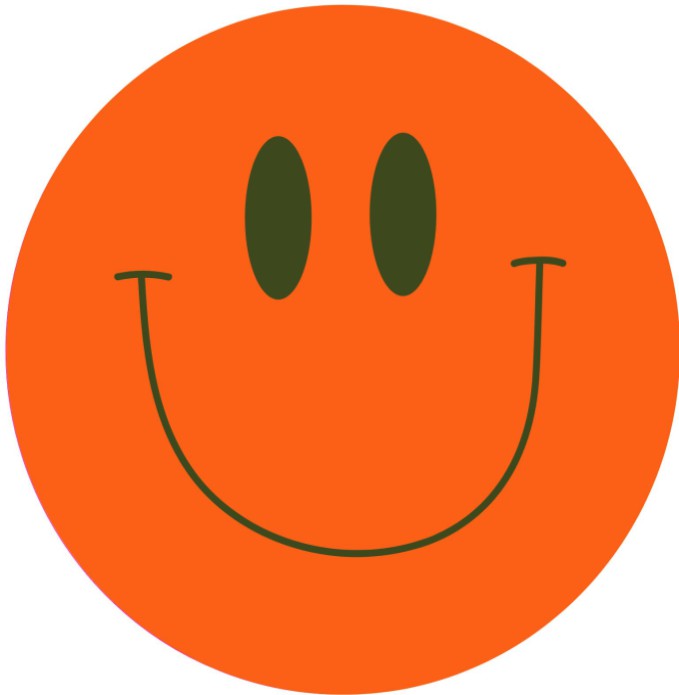 Rond geboortekaartje met smiley - oranje