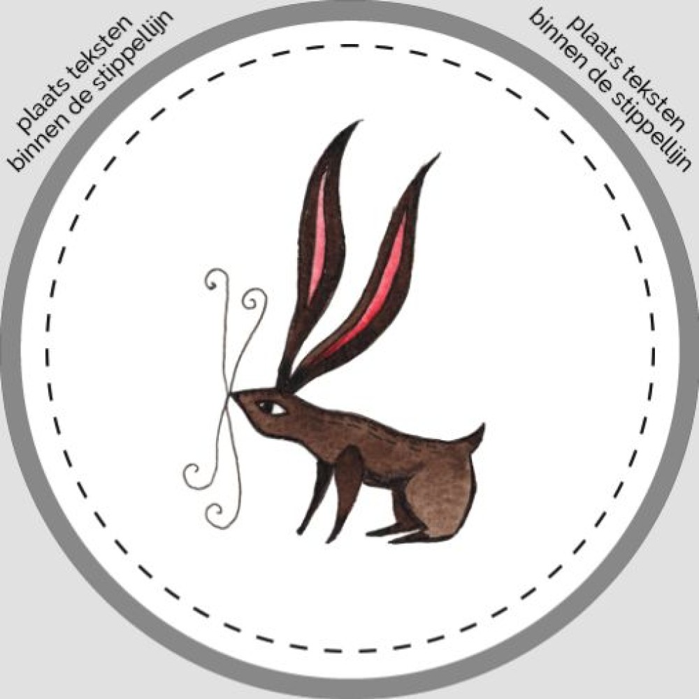 Sluitsticker - zittend konijn Atelier Fabel