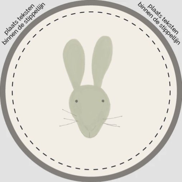 Sluitsticker dierenkop haas