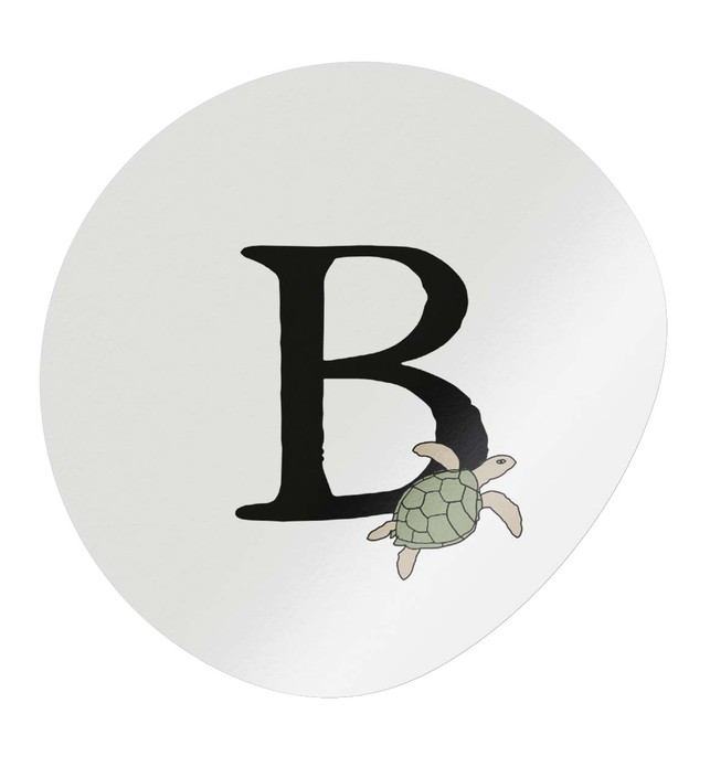 Sluitsticker letter B schildpad