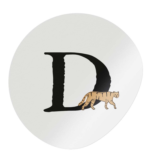 Sluitsticker letter D tijger