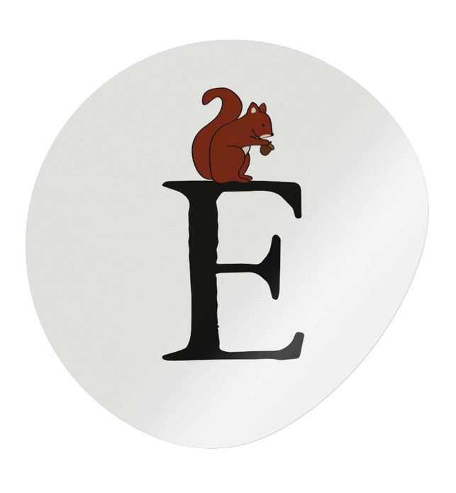 Sluitsticker letter E eekhoorn