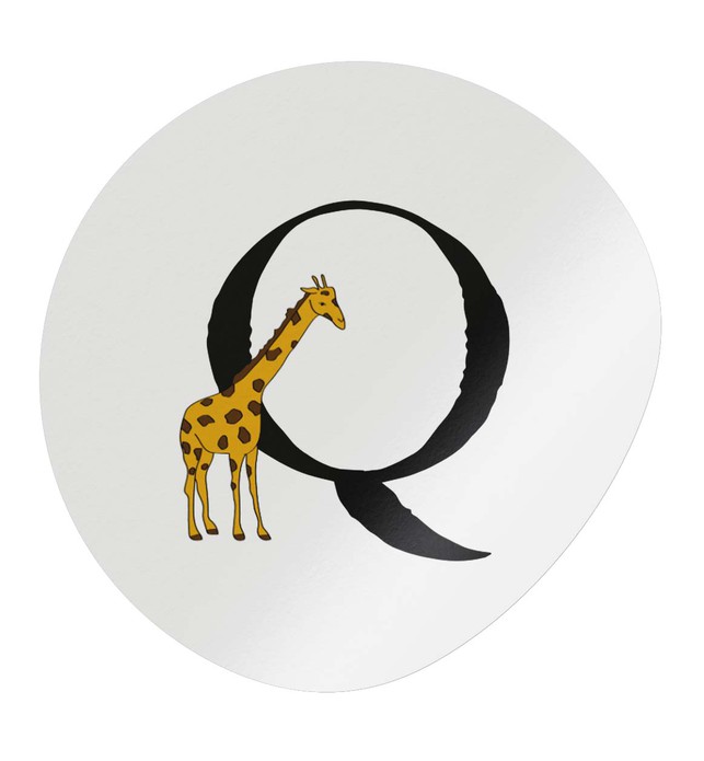 Sluitsticker letter Q giraffe