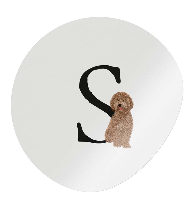 Sluitsticker letter S labradoodle