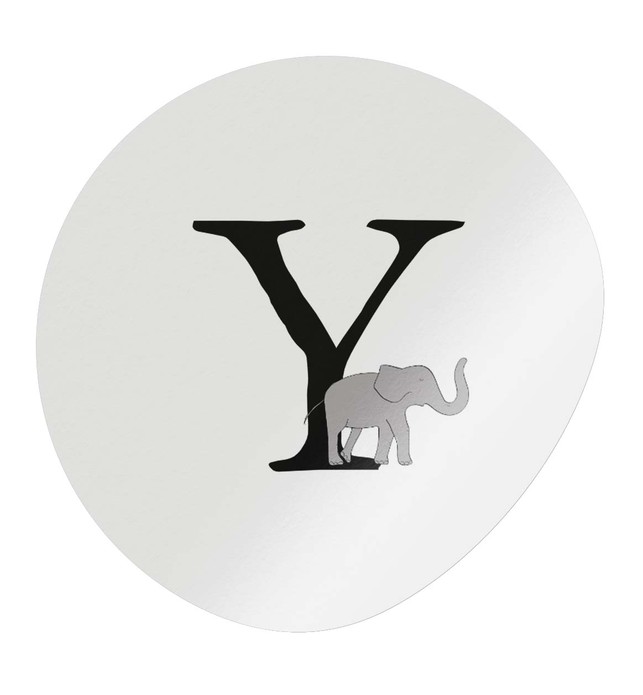 Sluitsticker letter Y olifant