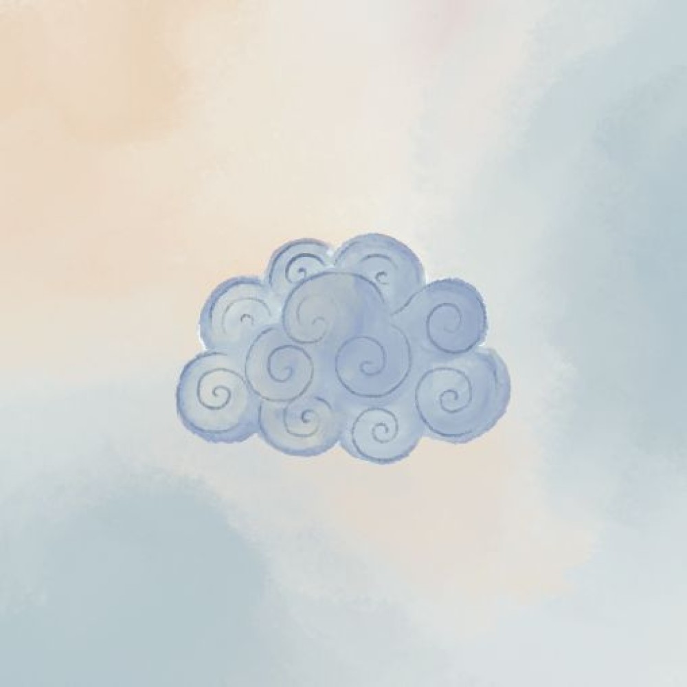 Sluitsticker - wolk blauw