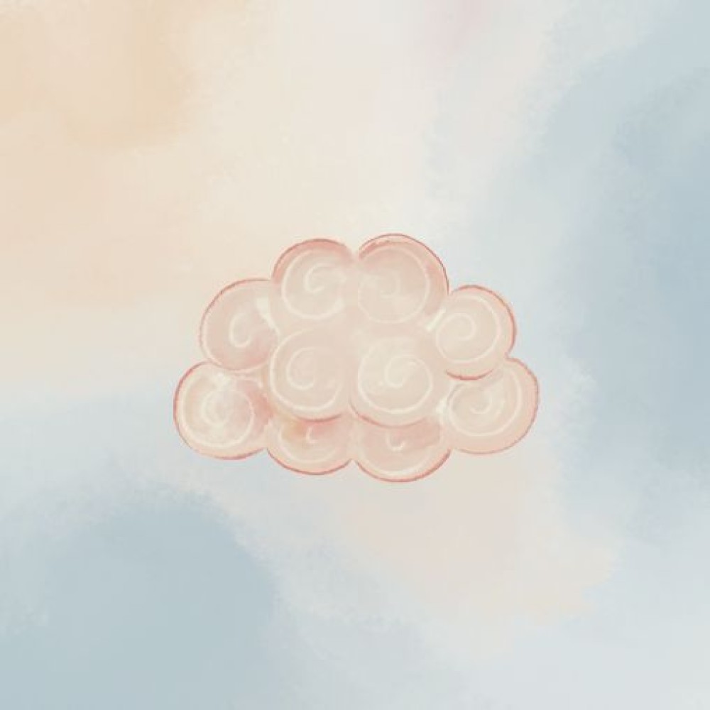 Sluitsticker - wolk roze