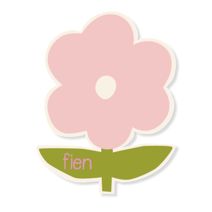 geboortekaartje vorm bloem - roze