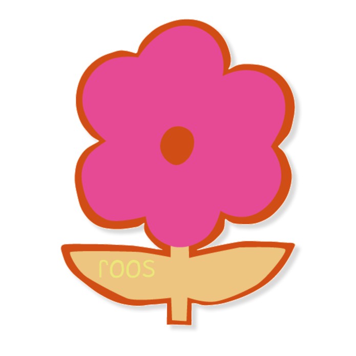 geboortekaartje vorm bloem - fel roze