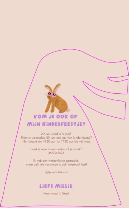 Uitnodiging in vorm van feesthoedje